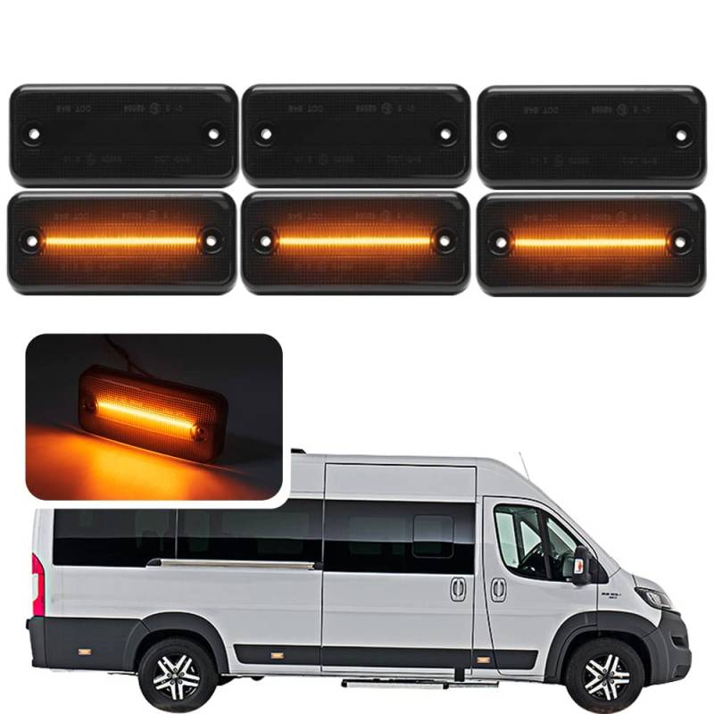 NSLUMO 6pc Amber LED Seitenblinker Marker Blinker fur Fia.t Ducato Citroe/n Jumper Relay Peugeot Boxer Iv/eco Daily Box Van DAF LFXF CF Bersteinfarben Lichter Seitenmarker von NSLUMO