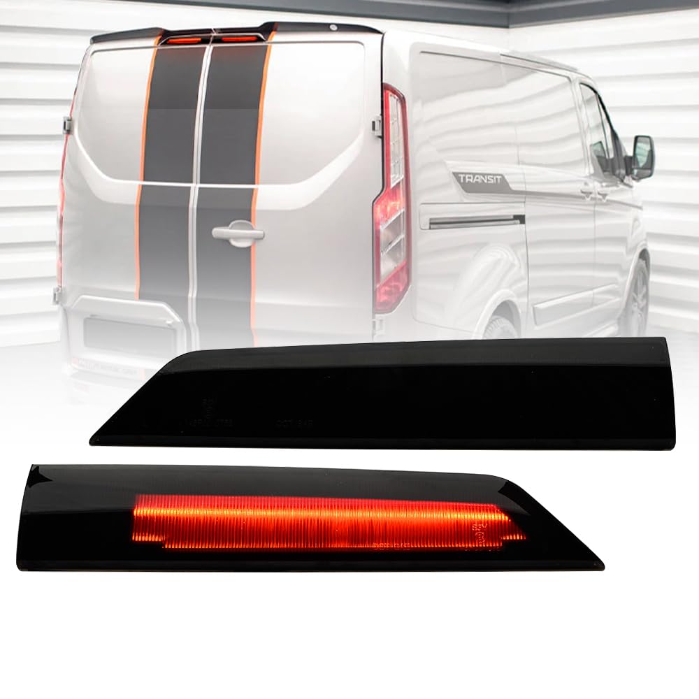NSLUMO LED Bremslicht für Fo.rd Transit Custom 2012–2022 hohes hinteres Bremslicht hochmontiertes Scheunentor-Bremslicht Transit bremsleuchte 2 Stück geräucherte Linse von NSLUMO