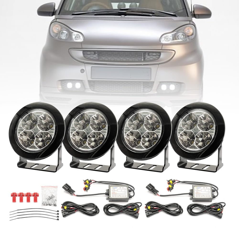 NSLUMO LED DRL Tagfahrlicht für 2007–2015 Mercedes Smart Fortwo 451 Frontstoßstange Tageslichtreflektoren Montage DLR-Lauflicht 4 LED-Standlicht mit klarer Linse NSLUMO LED DRL Tagfahrlicht für 2007–2015 Mercedes Smart Fortwo 451 Frontstoßstange Tageslichtreflektoren Montage DLR-Lauflicht 4 LED-Standlicht mit klarer Linse von NSLUMO