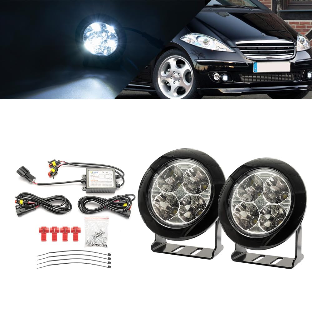 NSLUMO LED DRL Tagfahrlicht für Mercedes Ben.z A-Klasse W168 W169 1997–2012,Frontstoßstange Tageslichtreflektoren DLR-Lauflicht 2 LED-Standlicht mit klarer Linse NSLUMO LED DRL Tagfahrlicht für Mercedes Ben.z A-Klasse W168 W169 1997–2012,Frontstoßstange Tageslichtreflektoren DLR-Lauflicht 2 LED-Standlicht mit klarer Linse von NSLUMO