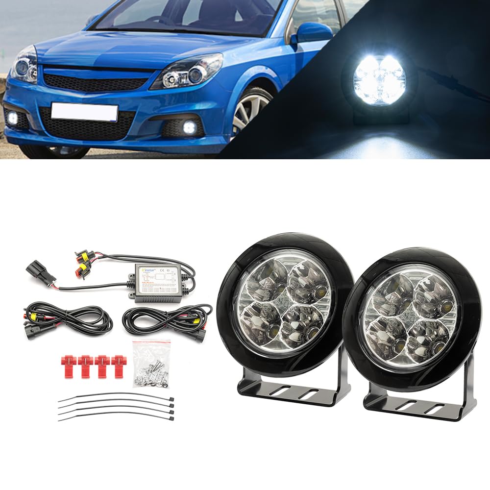 NSLUMO LED DRL Tagfahrlicht für Vauxhall Opel Zafira A Astra G H Corsa C Vectra C, Tageslichtreflektoren für die vordere Stoßstange, DLR-Lauflicht, 2 LED-Standlicht mit klarer Linse NSLUMO LED DRL Tagfahrlicht für Vauxhall Opel Zafira A Astra G H Corsa C Vectra C, Tageslichtreflektoren für die vordere Stoßstange, DLR-Lauflicht, 2 LED-Standlicht mit klarer Linse von NSLUMO