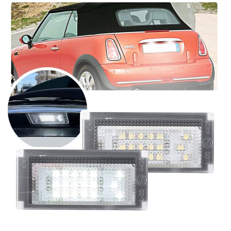 NSLUMO LED Kennzeichenbeleuchtung Glühbirnen Nummernschildbeleuchtung Lampe 3582 SMD mit CanBus Fehlerfrei 6000K Xenon kaltweiß für Mini Cooper R50/R52/R53 usw,2 Stuecke von NSLUMO