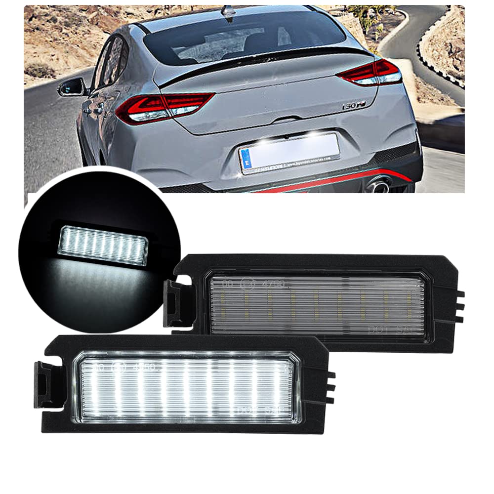 NSLUMO 2 x LED-Kennzeichenbeleuchtung für Kia Rio Niro Cadenz 2017-up Hyundai i30 PD PDE Elantra GT Sonata Veloster ab 2016 von NSLUMO