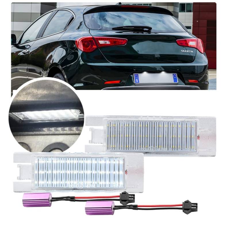 NSLUMO LED-Kennzeichenbeleuchtung kompatibel mit Alfa Romeo Giulietta Hatchback 940 Alfa Romeo Mito 147 159 Sportwagon Canbus LED-Heckkennzeichen-Registrierungsleuchten von NSLUMO