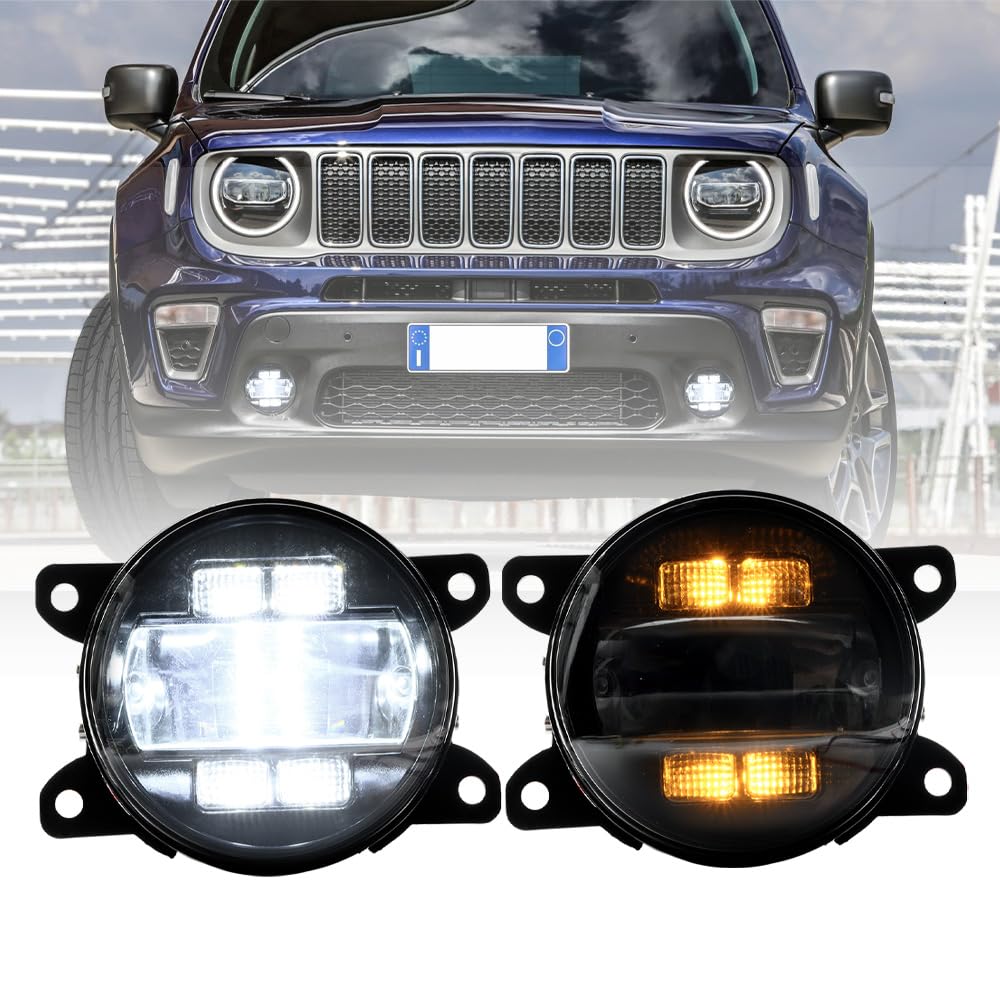 NSLUMO LED-Nebelscheinwerfer DRL Tagfahrlicht für Jeep Compass Renegade Cherokee KL Frontstoßstange Nebelscheinwerfer Reflektoren Montage Blinker DLR-Lauflicht 2 Stück klare Linse NSLUMO LED-Nebelscheinwerfer DRL Tagfahrlicht für Jeep Compass Renegade Cherokee KL Frontstoßstange Nebelscheinwerfer Reflektoren Montage Blinker DLR-Lauflicht 2 Stück klare Linse von NSLUMO