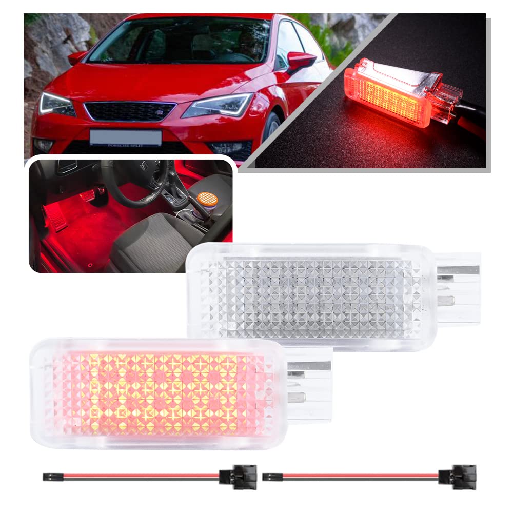 NSLUMO LED rote Kofferraumleuchten Für Seat Leon MK3 5F 2012-2019 2x SMD LED-Modul Gepäckraumleuchten Höflichkeits-Fußraumleuchte Umgebungsleuchten für Fracht von NSLUMO