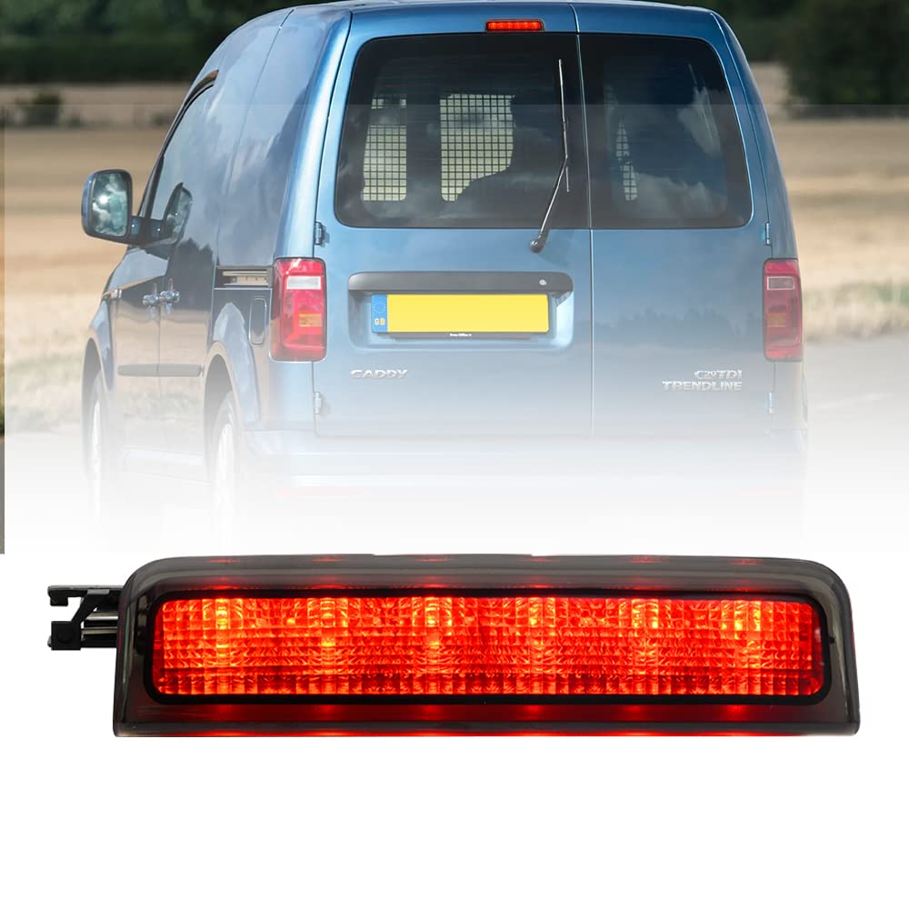 Nslumo LED-Drittes Bremslicht für V/W Caddy MK3 schwarze Linse, hohes Niveau 3 Bremsleuchte für Caddy MK4 SA Scheunentor-Modelle zusätzliches CHMSL-Mittelhochmontage-Bremslicht hinten von NSLUMO