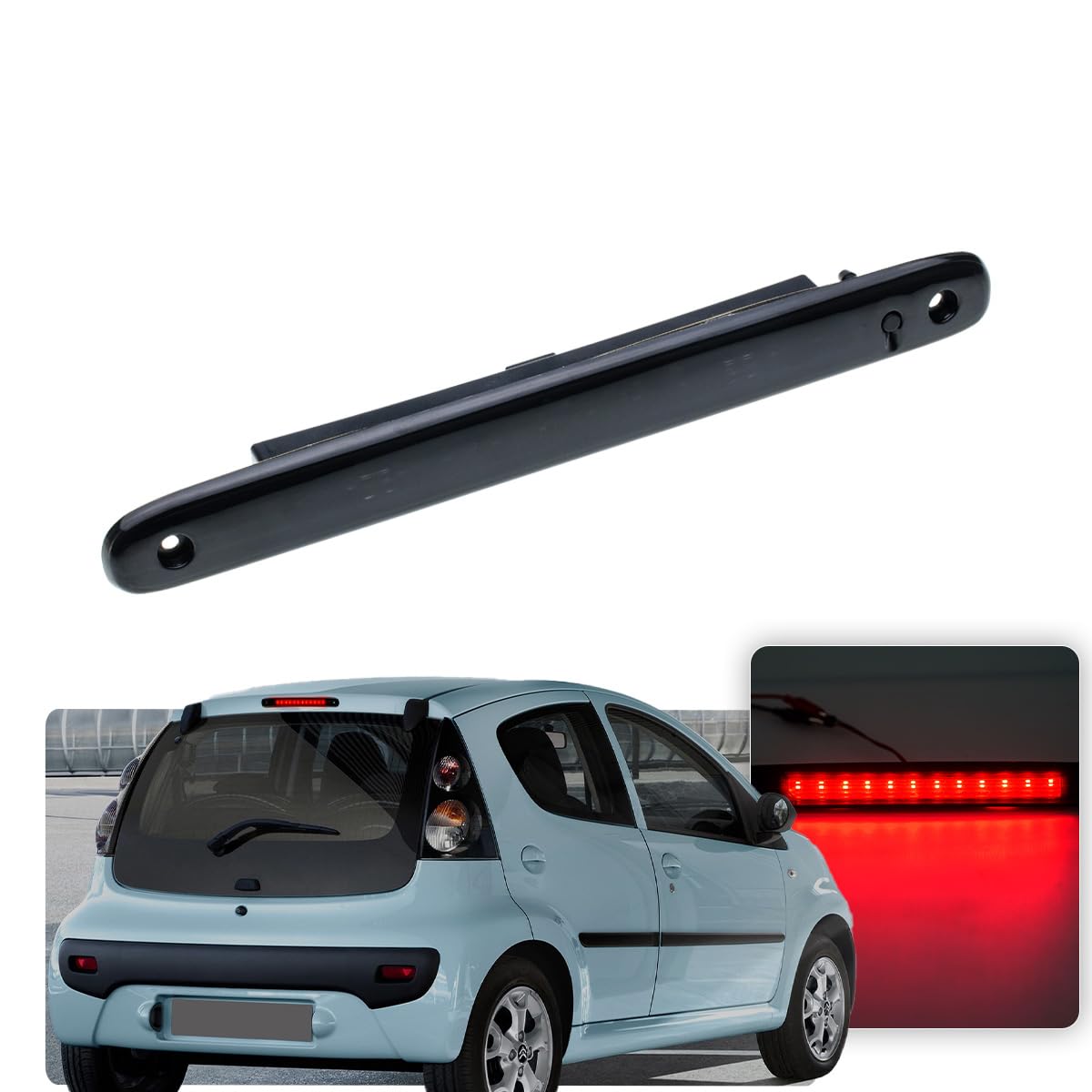 NSLUMO LED Drittes Bremslicht, Rückleuchte für Citr.oen C1, Peug.eot 107, Toyoto Aygo (2005-2014) Zentrales Hochmontiertes Bremslicht Zusätzliche 3. Bremsleuchte OEM#1606372780 NSLUMO LED Drittes Bremslicht, Rückleuchte für Citr.oen C1, Peug.eot 107, Toyoto Aygo (2005-2014) Zentrales Hochmontiertes Bremslicht Zusätzliche 3. Bremsleuchte OEM#1606372780 von NSLUMO