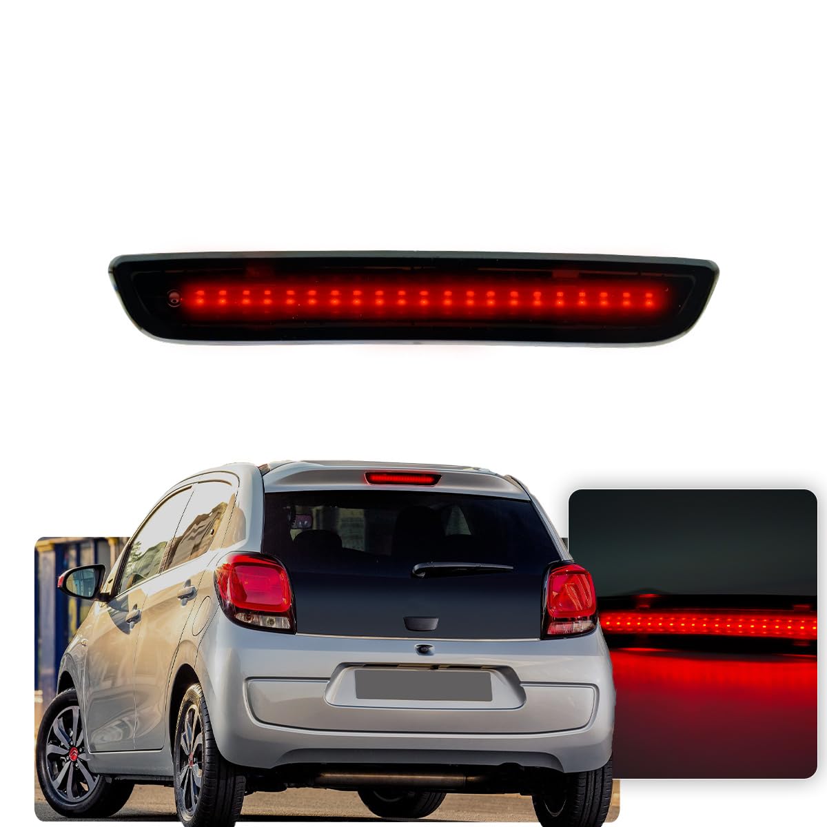 NSLUMO LED Drittes Bremslicht, Rückleuchte für Citr.oen C1, Peug.eot 108, Toyoto Aygo (2014-2022) Zentrales Hochmontiertes Bremslicht Zusätzliche 3. Bremsleuchte OEM#B000878980 NSLUMO LED Drittes Bremslicht, Rückleuchte für Citr.oen C1, Peug.eot 108, Toyoto Aygo (2014-2022) Zentrales Hochmontiertes Bremslicht Zusätzliche 3. Bremsleuchte OEM#B000878980 von NSLUMO