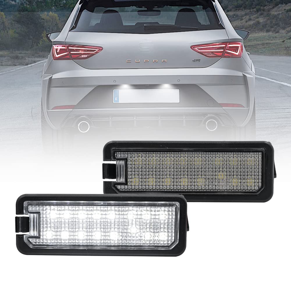 NSLUMO Nummernschildbeleuchtung LED-Nummernschildbeleuchtung für Seat Leon Mk2 Mk3 Seat Ibiza 6L 6J MK3 MK4 MK5 5F 1M 2X LED-Kennzeichenbeleuchtung Auto-Parkleuchte NSLUMO Nummernschildbeleuchtung LED-Nummernschildbeleuchtung für Seat Leon Mk2 Mk3 Seat Ibiza 6L 6J MK3 MK4 MK5 5F 1M 2X LED-Kennzeichenbeleuchtung Auto-Parkleuchte von NSLUMO
