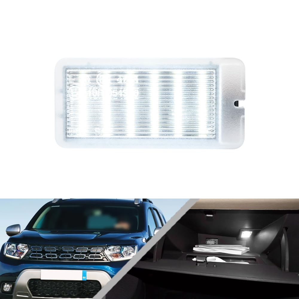 Nslumo 1x 18 LED Innenraum Handschuhfach Beleuchtung für Dacia Duster I Sandero I II Logan I II für Ren.ault Espace IV weiße Handschuhfachbeleuchtung von NSLUMO
