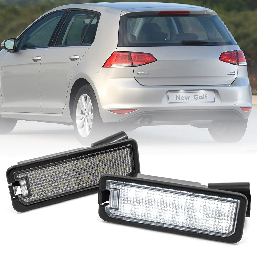 NSLUMO 2 weiße LED-Nummernschildbeleuchtung für Golf 4 IV 5 V 6 VI 7VII Polo III IV V P.assat B7 B8 CC Beetle Lupo für Seat Ibiza Leon Exeo Altea Canbus Led hintere Tag-Lampen von NSLUMO