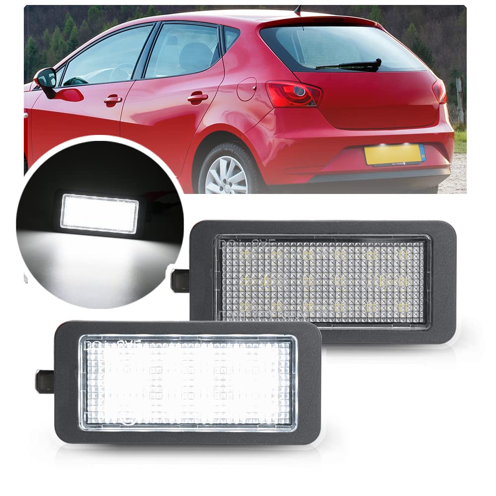 NSLUMO LED Kennzeichenbeleuchtung für 2009-2016 Seat Ibiza IV 6J/6P Schrägheck 2 Stück Led Tag Registrierungslampen von NSLUMO