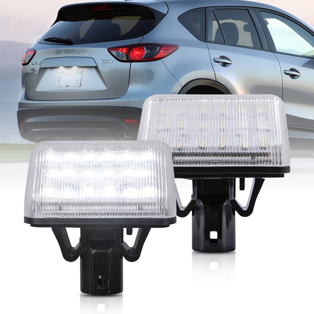 Nslumo LED-Kennzeichenbeleuchtung für Mazda CX-5 2014-2016 Mazda CX-7 2007-2015 Mazda 6 2003-2008 Mazda 6 Speed 2006-2007 2 Stück LED Tag Lampen von NSLUMO