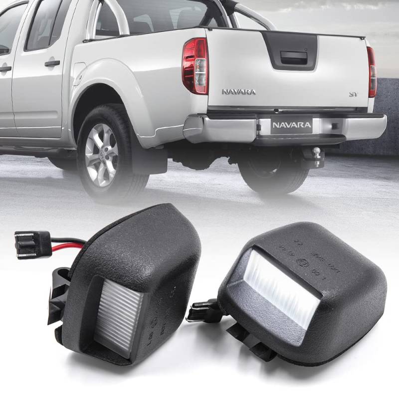 NSLUMO Weiße LED-Kennzeichenbeleuchtung für N/issan Navara D40 Frontier Armada Titan Xterra Suzuki Equator 2 Stück Kennzeichenbeleuchtung von NSLUMO