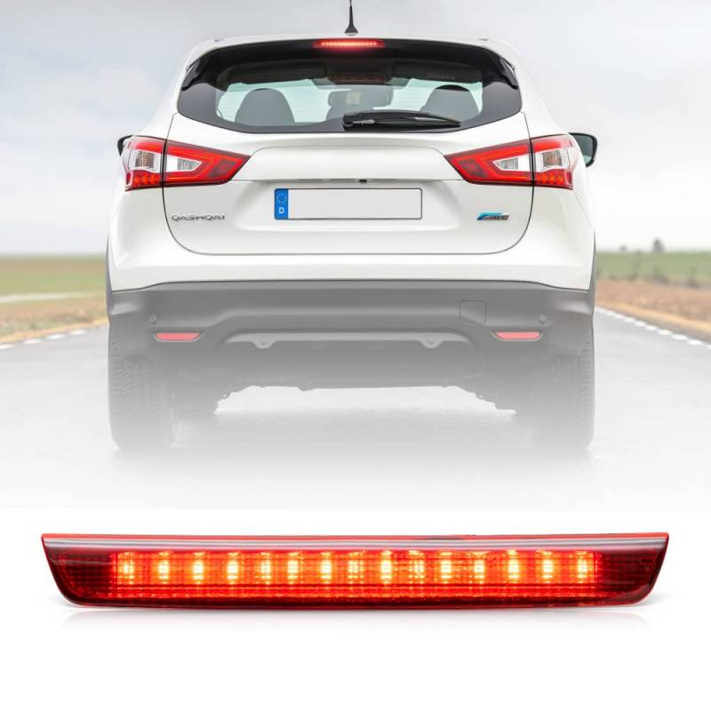 Rote Linse, rote LED, drittes Bremslicht für Nis.san Qashqai J11 2014 2015 2016 2017 2018 2019 2020 2021, hintere mittlere Bremslicht, OEM-Nr.: 265904EA0A von NSLUMO