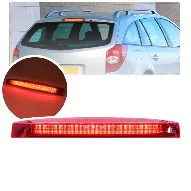 NSLUMO Rote Linse rote LED 3rd dritte Bremsleuchte fur Ren/ault Megane II MK2 Kombi hinten mittig hohe Montage bremslicht Stopplampe, OEM-#:8200175538 von NSLUMO