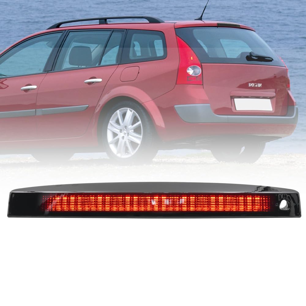 Rotes LED bremsleuchte mit getöntem Glas drittes Bremslicht für Renault Megane II MK2 Kombi hochmontiertes hinteres Bremslicht OEM-Nr.: 8200175538 von NSLUMO