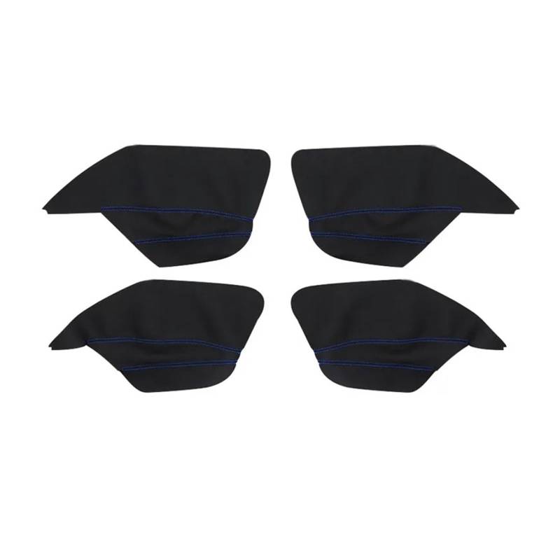 NTBLKCFR Shuogoufeng Store Kompatibel mit Outlander 2014–2018, 4-teiliges Auto-Innenraum-Mikrofaser-Leder-Türgriff-Panel-Armlehnen-Abdeckungs-Trim(Black-Blue line) von NTBLKCFR