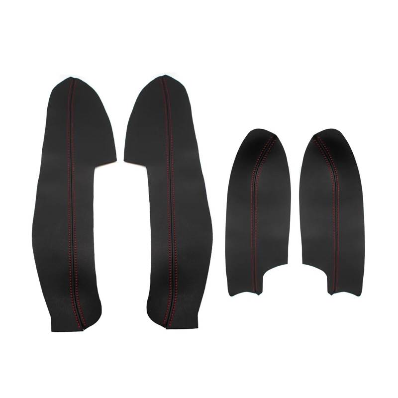NTBLKCFR Shuogoufeng Store Türarmlehnenabdeckung aus Mikrofaserleder, kompatibel mit Qashqai J11 2016–2018, Innentürarmlehnenverkleidung(Black-red line) von NTBLKCFR