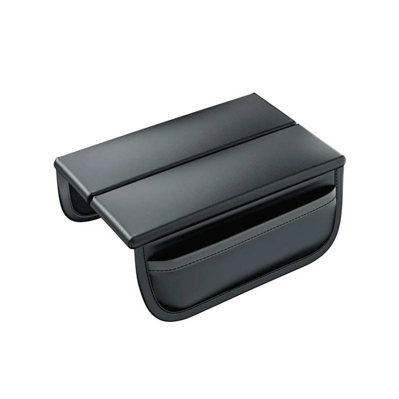 Shuogoufeng Store Auto-Armlehnenkissen, kratzfestes Leder, Aufbewahrungsbox for die Mittelkonsolen-Armlehne, geteilte Polsterabdeckung, kompatibel mit Be*nz GLE W167(Black) von NTBLKCFR