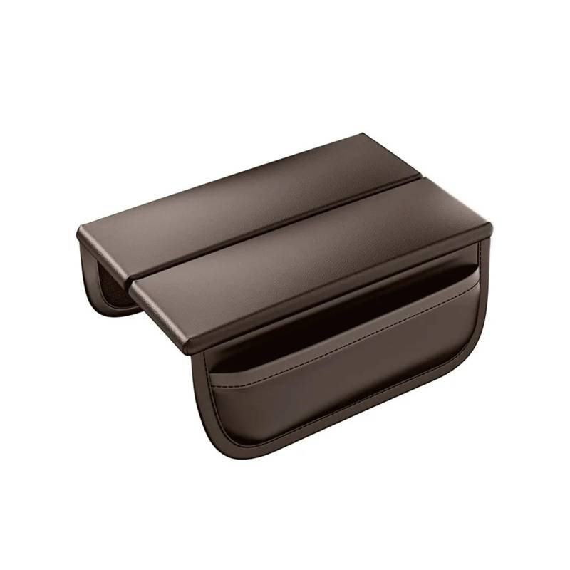 Shuogoufeng Store Auto-Armlehnenkissen, kratzfestes Leder, Aufbewahrungsbox for die Mittelkonsolen-Armlehne, geteilte Polsterabdeckung, kompatibel mit Be*nz GLE W167(Dark Brown) von NTBLKCFR