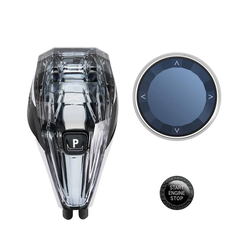 Shuogoufeng Store Kompatibel mit B*MW 3 4 8, kompatibel mit Serie X3 X4 X5 X6 X7 Z4 I4 G26 G20 G16 G01, Psychedelic Crystal Gear Handle Schaltknauf Hebel Schalthebel Stick Head(X Mark) von NTBLKCFR