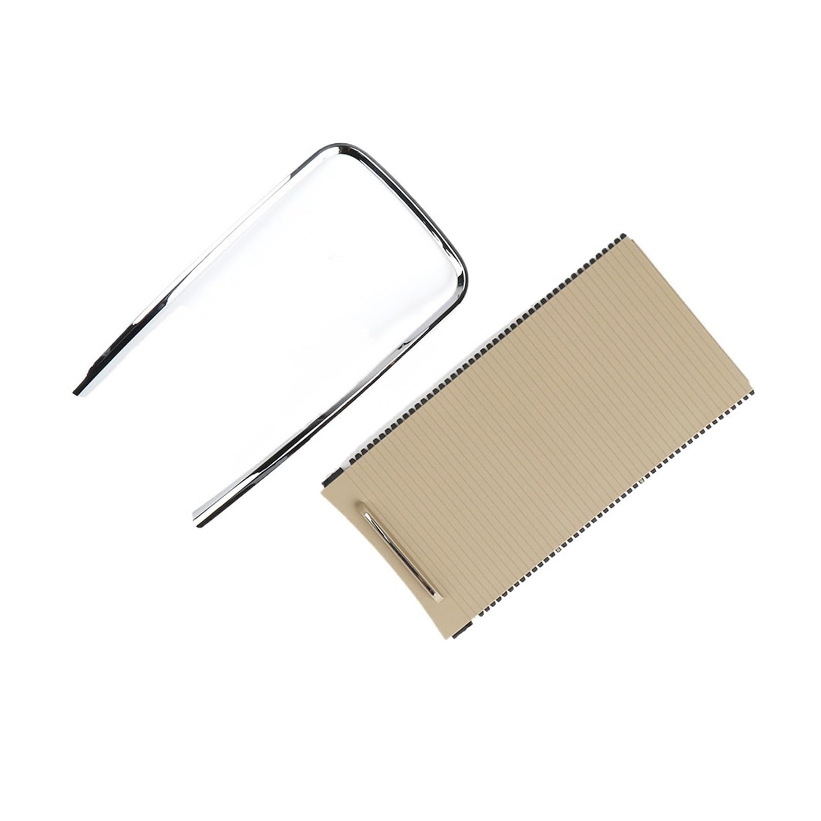 Shuogoufeng Store Kompatibel mit Lacrosse Car Center Console Getränkehalter Rolloabdeckung Armlehnenbox Aufbewahrungsbox Streifenbeschichtung Zierring 2009-2013(Set Beige Silver) von NTBLKCFR