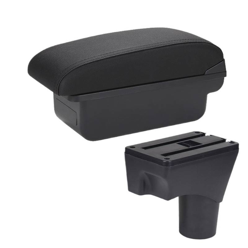 Shuogoufeng Store Kompatibel mit Sunny Armlehnenbox Kompatibel mit March Kompatibel mit Micra K13 Auto-Armlehnenarm-Aufbewahrungsbox Nachrüstteile Autozubehör 2010-2022(C2 Black line NO USB) von NTBLKCFR