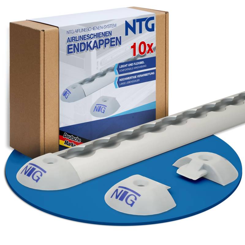 NTG 10 Stück Endkappe Einsteckkappe für Airlineschiene - Zurrschiene, runde Form aus Kunststoff von NTG