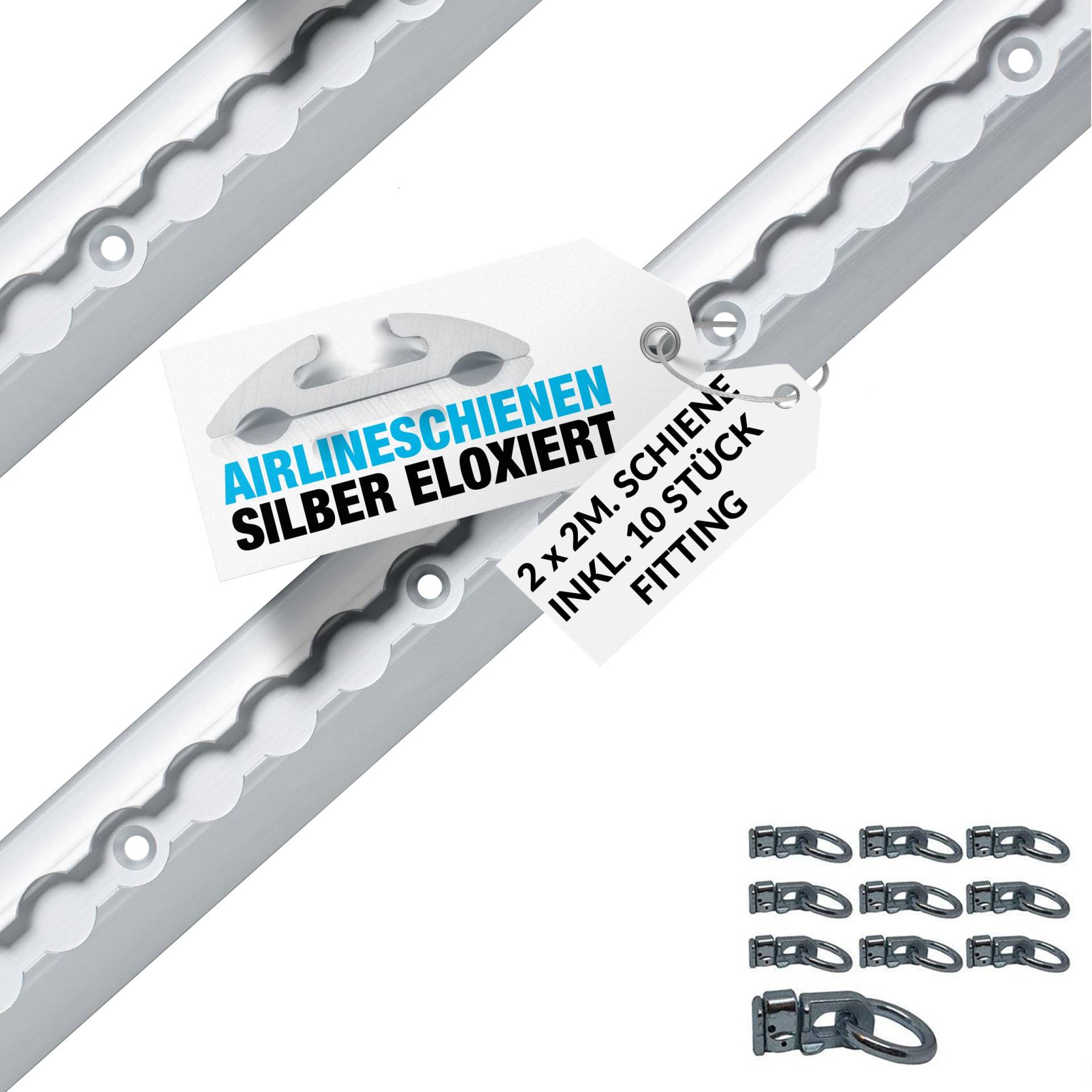 NTG 2 Stück je 2 m Airlineschiene halbrunde Form aus Aluminum mit Bohrungen - Sparset - inkl 10 Stück Doppelfitting | Ladungssicherung für LKWs, Anhänger, Wohnmobile | eloxiert | 1975mm NTG 2 Stück je 2 m Airlineschiene halbrunde Form aus Aluminum mit Bohrungen - Sparset - inkl 10 Stück Doppelfitting | Ladungssicherung für LKWs, Anhänger, Wohnmobile | eloxiert | 1975mm von NTG