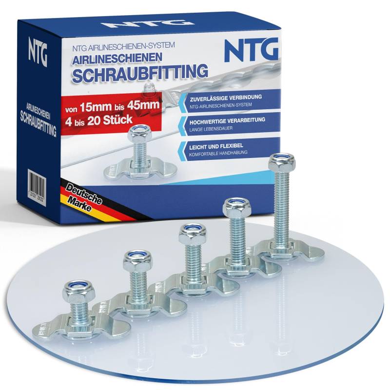 Schraubfitting Airlineschiene Fitting Single Endbeschlag f. Zurrschiene 1-20 STK (10 Stück (30 mm)) von NTG