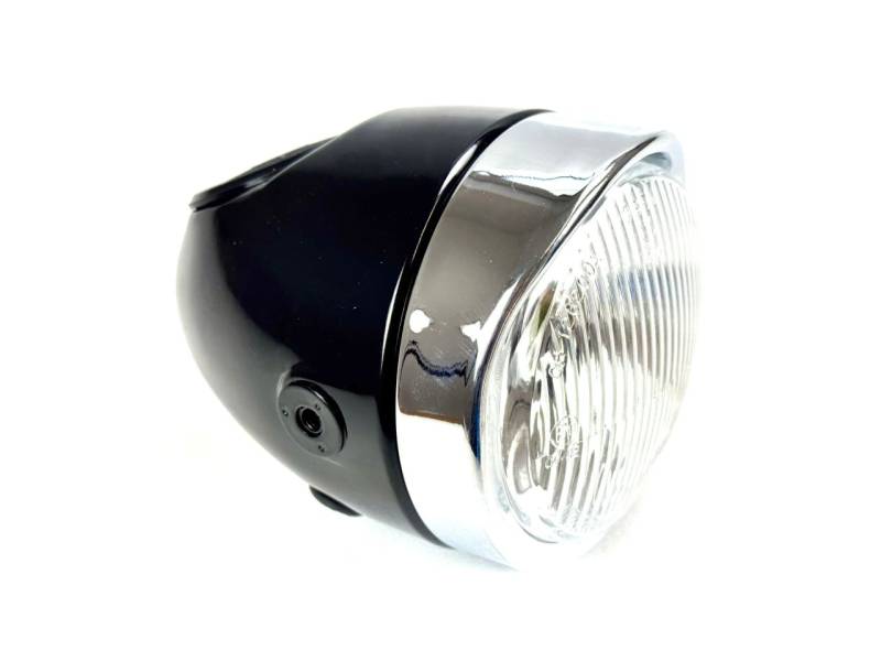 HQ Eierlampe schwarz Scheinwerfer mit Loch für Tachoeinbau Puch Maxi S KTM Ri... von BOOL-tec