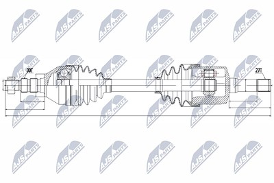 Nty Antriebswelle [Hersteller-Nr. NPW-PL-033] für Opel, Saab, Vauxhall von NTY