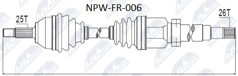 Antriebswelle Vorderachse NTY NPW-FR-006 Antriebswelle Vorderachse NTY NPW-FR-006 von NTY