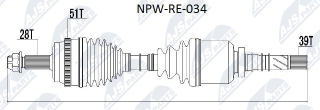 Antriebswelle Vorderachse NTY NPW-RE-034 von NTY