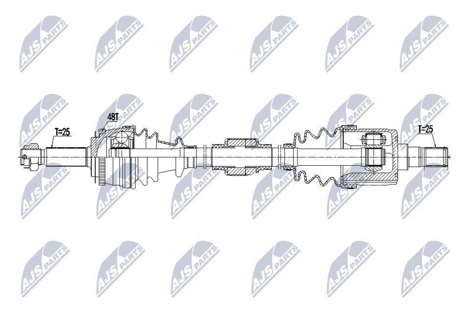 Antriebswelle Vorderachse rechts NTY NPW-HY-523 Antriebswelle Vorderachse rechts NTY NPW-HY-523 von NTY