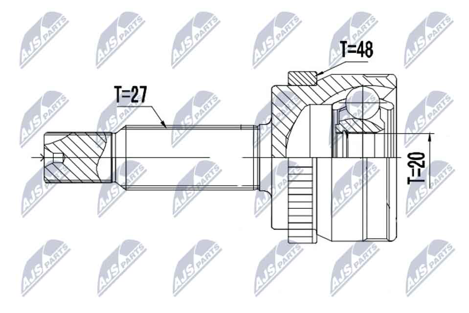 Gelenksatz, Antriebswelle Hinterachse NTY NPZ-HY-550 Gelenksatz, Antriebswelle Hinterachse NTY NPZ-HY-550 von NTY