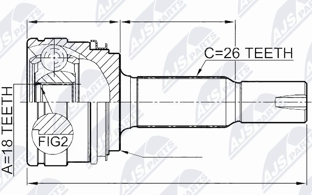 Gelenksatz, Antriebswelle Hinterachse NTY NPZ-TY-085 von NTY