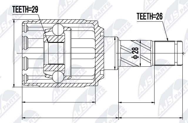 Gelenksatz, Antriebswelle Hinterachse getriebeseitig NTY NPW-VV-007 Gelenksatz, Antriebswelle Hinterachse getriebeseitig NTY NPW-VV-007 von NTY