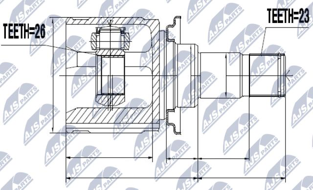 Gelenksatz, Antriebswelle Hinterachse getriebeseitig radseitig NTY NPW-MS-044 Gelenksatz, Antriebswelle Hinterachse getriebeseitig radseitig NTY NPW-MS-044 von NTY