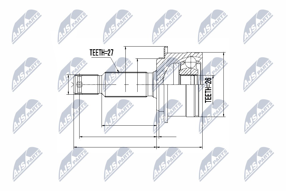 Gelenksatz, Antriebswelle Hinterachse radseitig getriebeseitig NTY NPZ-MS-060 Gelenksatz, Antriebswelle Hinterachse radseitig getriebeseitig NTY NPZ-MS-060 von NTY