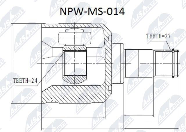 Gelenksatz, Antriebswelle Vorderachse NTY NPW-MS-014 von NTY