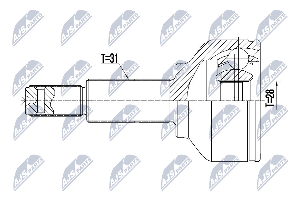 Gelenksatz, Antriebswelle Vorderachse NTY NPZ-FR-052 Gelenksatz, Antriebswelle Vorderachse NTY NPZ-FR-052 von NTY