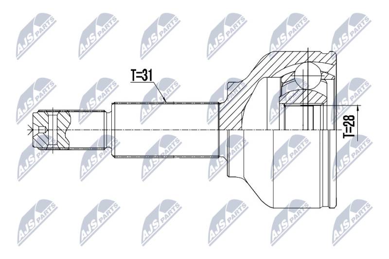 Gelenksatz, Antriebswelle Vorderachse NTY NPZ-FR-052 von NTY