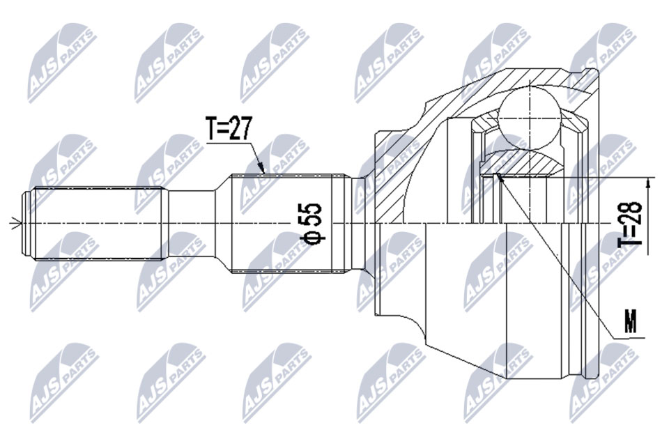 Gelenksatz, Antriebswelle Vorderachse NTY NPZ-FR-056 Gelenksatz, Antriebswelle Vorderachse NTY NPZ-FR-056 von NTY