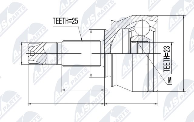 Gelenksatz, Antriebswelle Vorderachse NTY NPZ-FT-053 von NTY