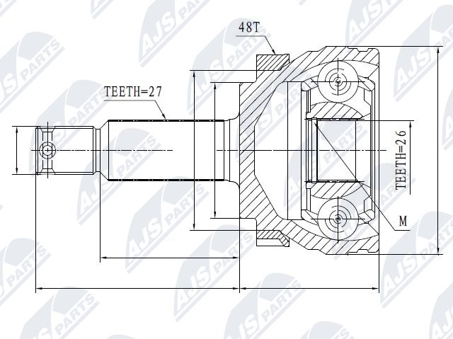 Gelenksatz, Antriebswelle Vorderachse NTY NPZ-HY-507 Gelenksatz, Antriebswelle Vorderachse NTY NPZ-HY-507 von NTY