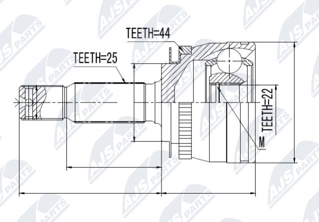 Gelenksatz, Antriebswelle Vorderachse NTY NPZ-KA-312 von NTY