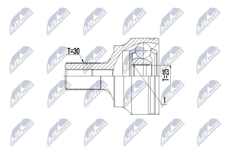 Gelenksatz, Antriebswelle Vorderachse NTY NPZ-ME-021 von NTY